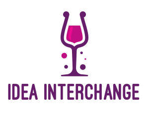 Purple Wine Glass logo design