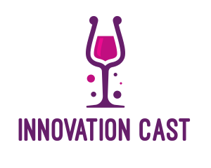 Purple Wine Glass logo design