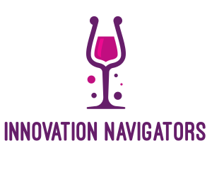 Purple Wine Glass logo design