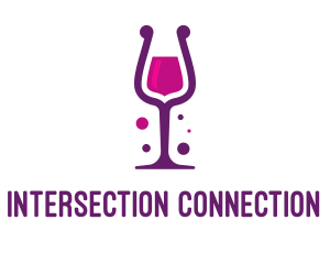 Purple Wine Glass logo design