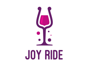 Purple Wine Glass logo design