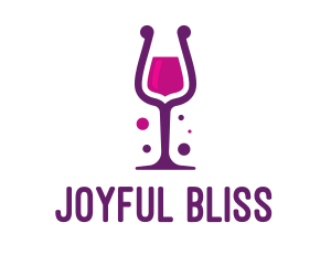 Purple Wine Glass logo design