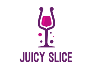 Purple Wine Glass logo design