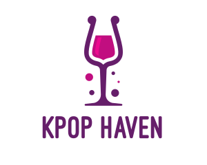 Purple Wine Glass logo design