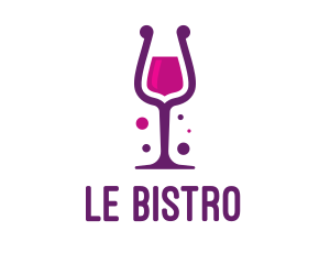 Purple Wine Glass logo design