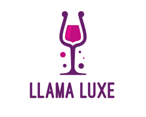 Purple Wine Glass logo design