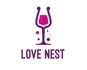 Purple Wine Glass logo design