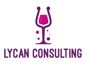 Purple Wine Glass logo design