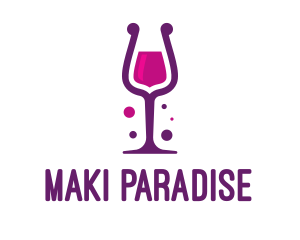 Purple Wine Glass logo design