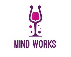 Purple Wine Glass logo design