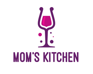 Purple Wine Glass logo design