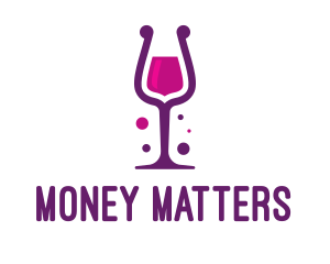 Purple Wine Glass logo design