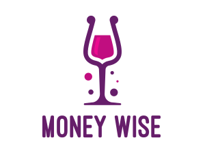 Purple Wine Glass logo design