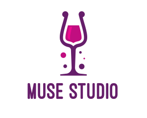 Purple Wine Glass logo design