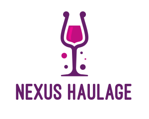 Purple Wine Glass logo design