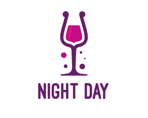 Purple Wine Glass logo design