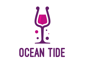 Purple Wine Glass logo design