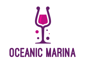 Purple Wine Glass logo design