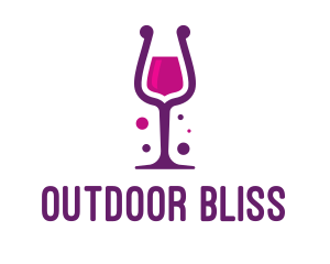 Purple Wine Glass logo design