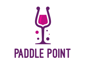 Purple Wine Glass logo design