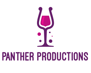 Purple Wine Glass logo design