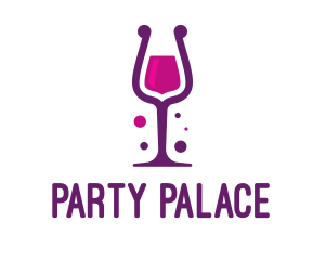 Purple Wine Glass logo design