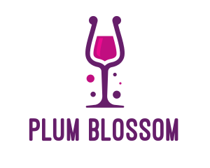 Purple Wine Glass logo design