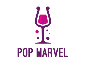 Purple Wine Glass logo design