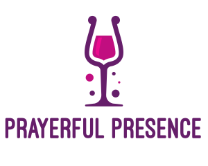 Purple Wine Glass logo design