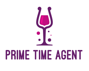 Purple Wine Glass logo design