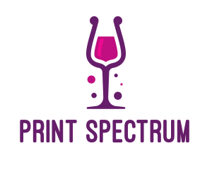 Purple Wine Glass logo design