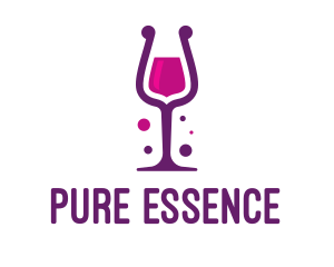 Purple Wine Glass logo design