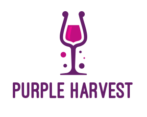 Purple Wine Glass logo design