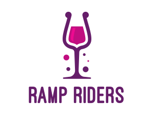 Purple Wine Glass logo design