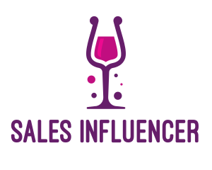 Purple Wine Glass logo design