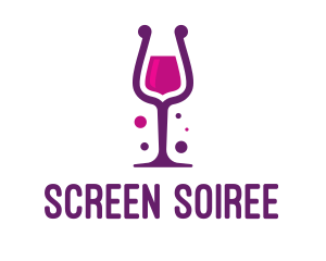 Purple Wine Glass logo design