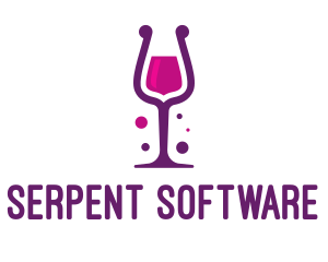 Purple Wine Glass logo design