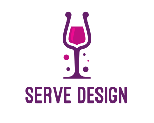 Purple Wine Glass logo design