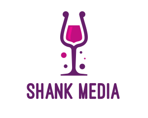 Purple Wine Glass logo design