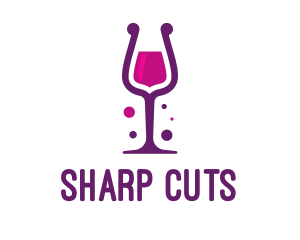 Purple Wine Glass logo design