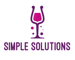 Purple Wine Glass logo design