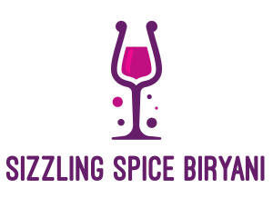 Purple Wine Glass logo design