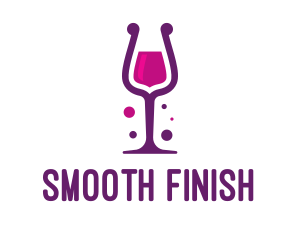 Purple Wine Glass logo design