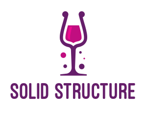 Purple Wine Glass logo design