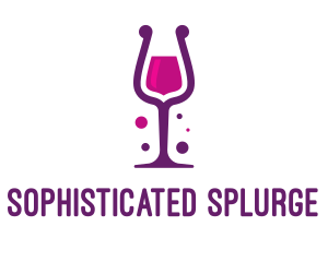 Purple Wine Glass logo design