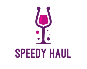 Purple Wine Glass logo design