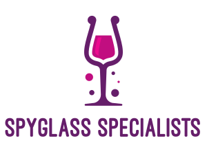 Purple Wine Glass logo design