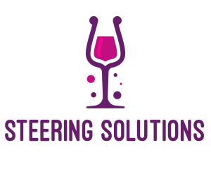 Purple Wine Glass logo design