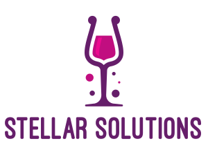 Purple Wine Glass logo design