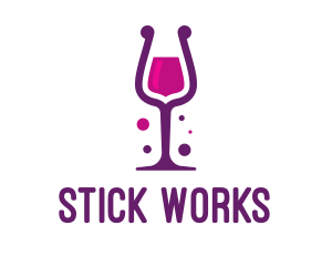 Purple Wine Glass logo design